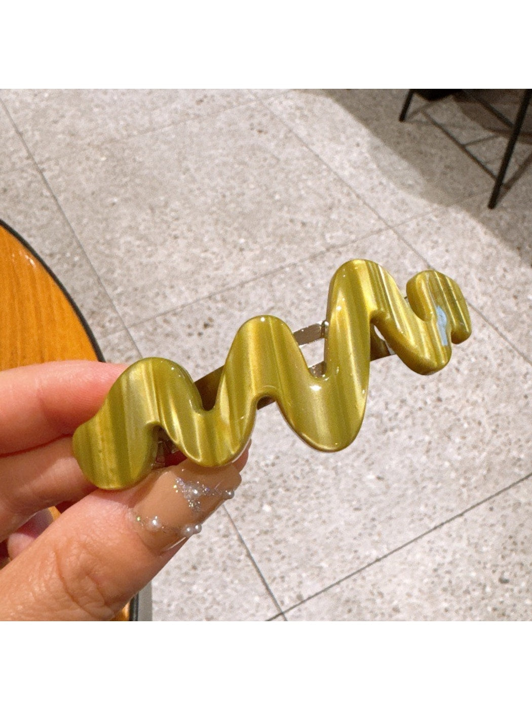 Beau - Geometric Wave Acetate Fiber French Barrette