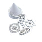 Alloy steamship keychain displayed on a white background with shadows