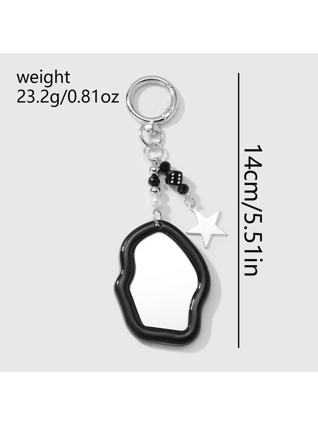 Keypus - Y2K Acrylic Bow and Mirror Charm Keychain