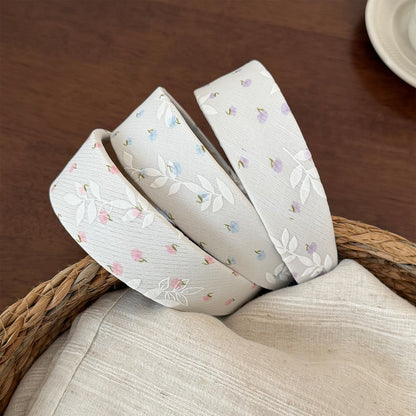 Gifty - Sweet Floral Printed Fabric Wide Headband
