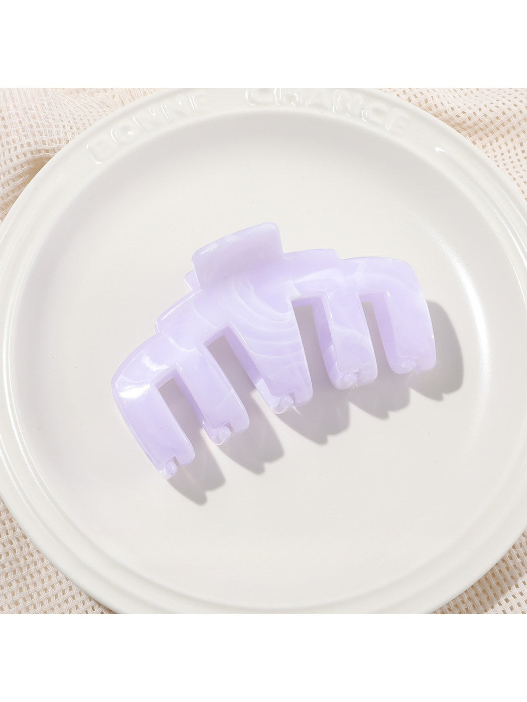 Beau - Marbled Finish Plastic Shark Style Claw Clip