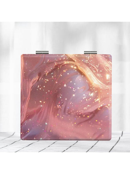 Mirroray - Abstract Pattern PU Folding Makeup Mirror