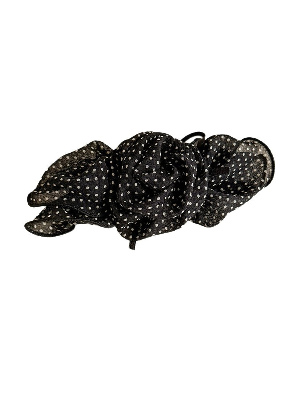 Beau - Polka Dot Rose Mesh Spring Hair Clip