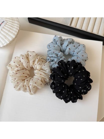 Gifty - Heart Pattern Ruffled Mesh Scrunchie
