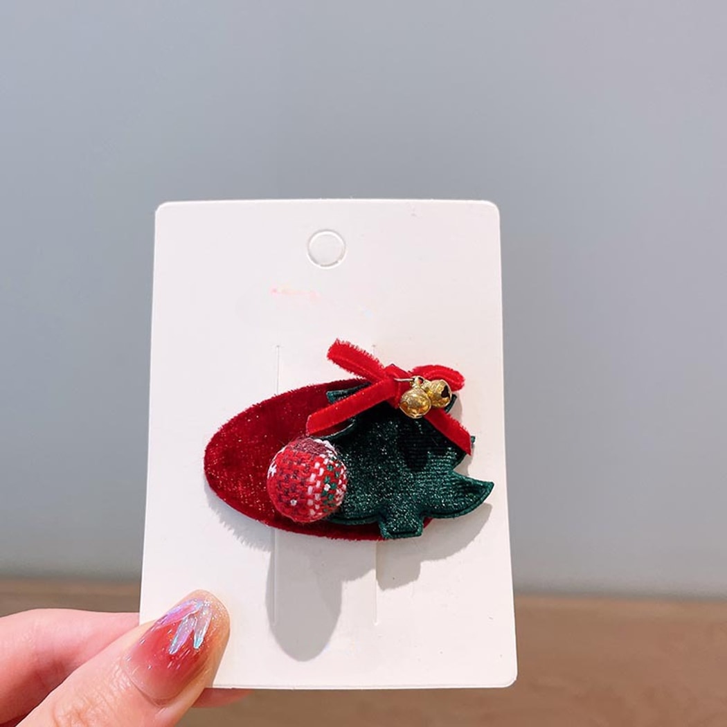 Beau - Christmas Bow Pom Pom Cartoon Hair Accessories
