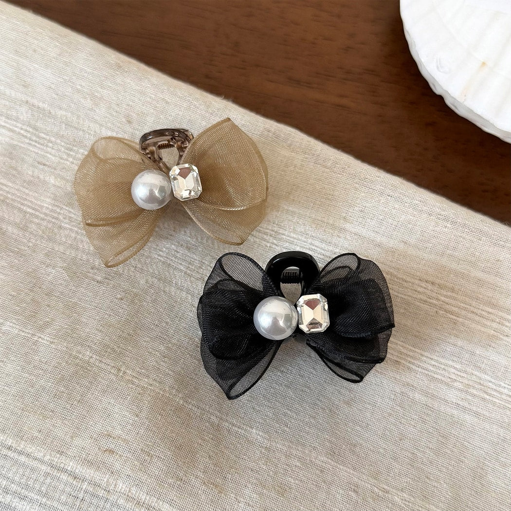 Beau - Women's Sheer Bow Decorative Hair Claw Clip