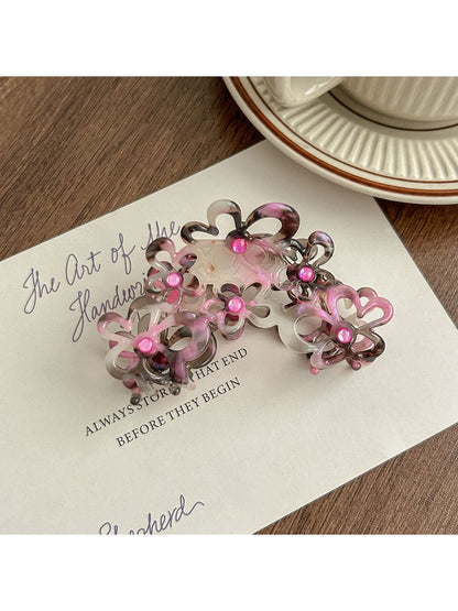 Beau - Openwork Flower Acetate Hair Claw Clip