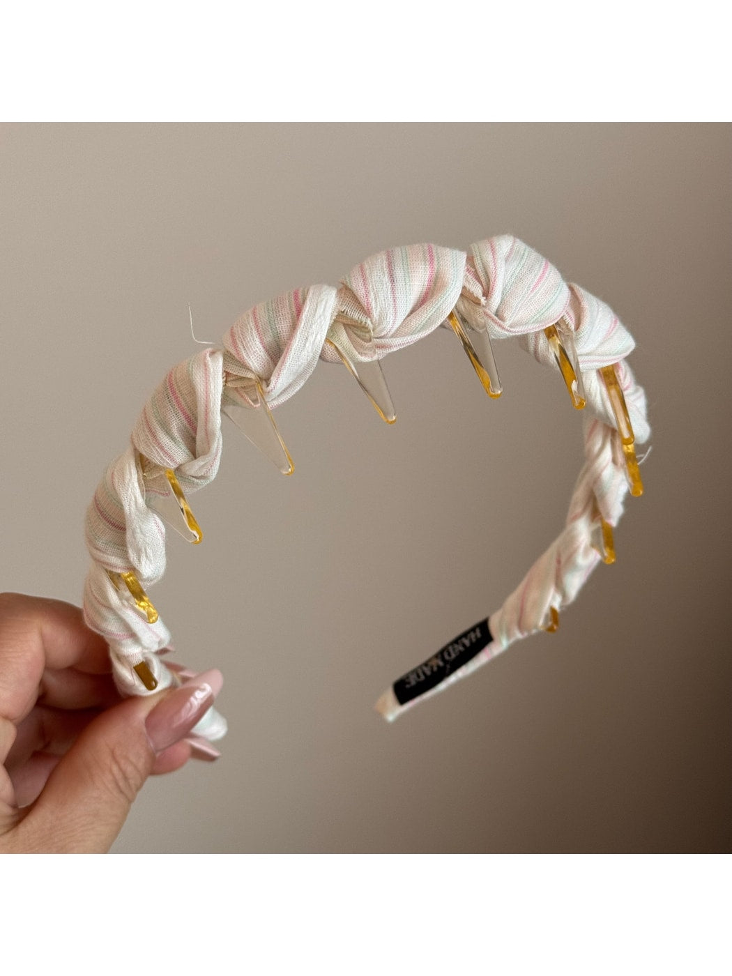 Gifty - Irregular Stripe Wrapped Headband and Scrunchie
