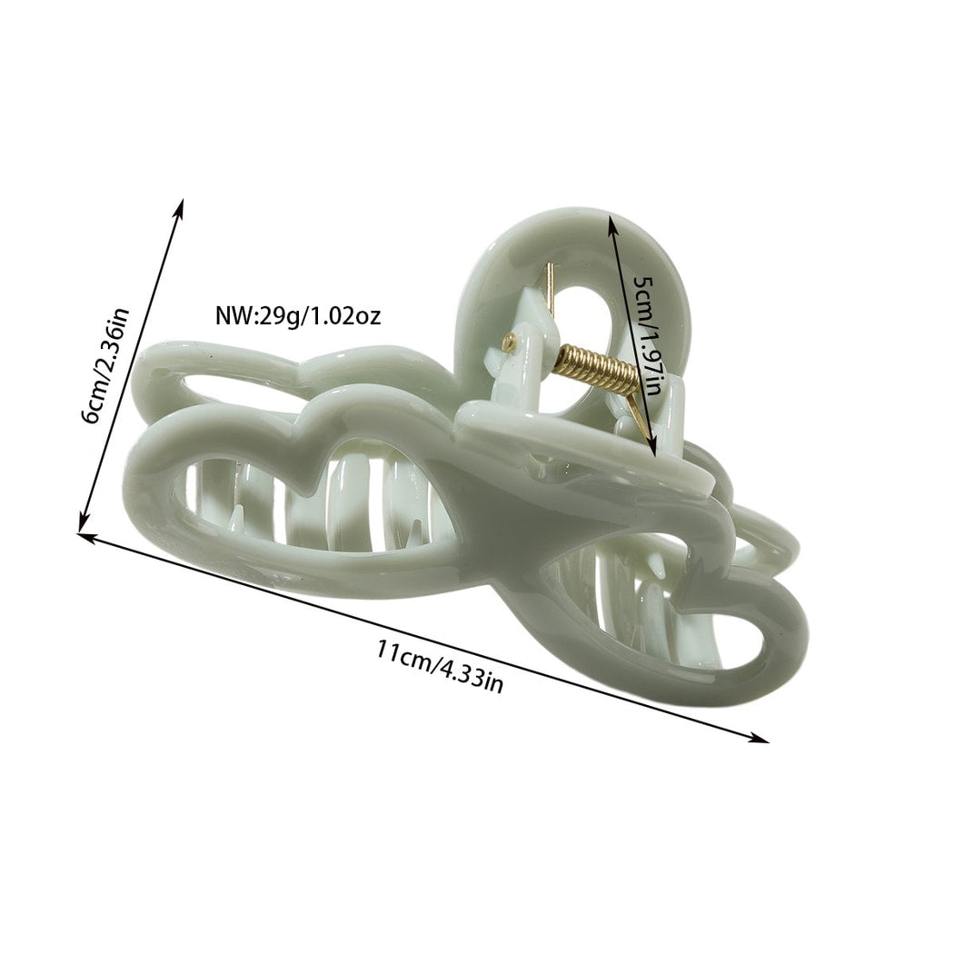 Beau - Double Heart Hollow Openwork PS Claw Clip