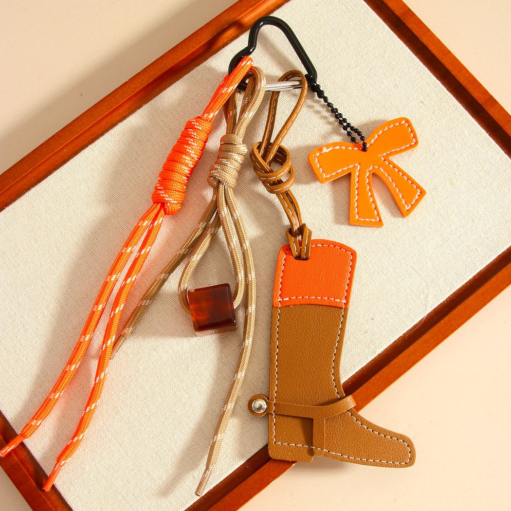 Keypus - Western Style Boot Bow Pendant Keychain