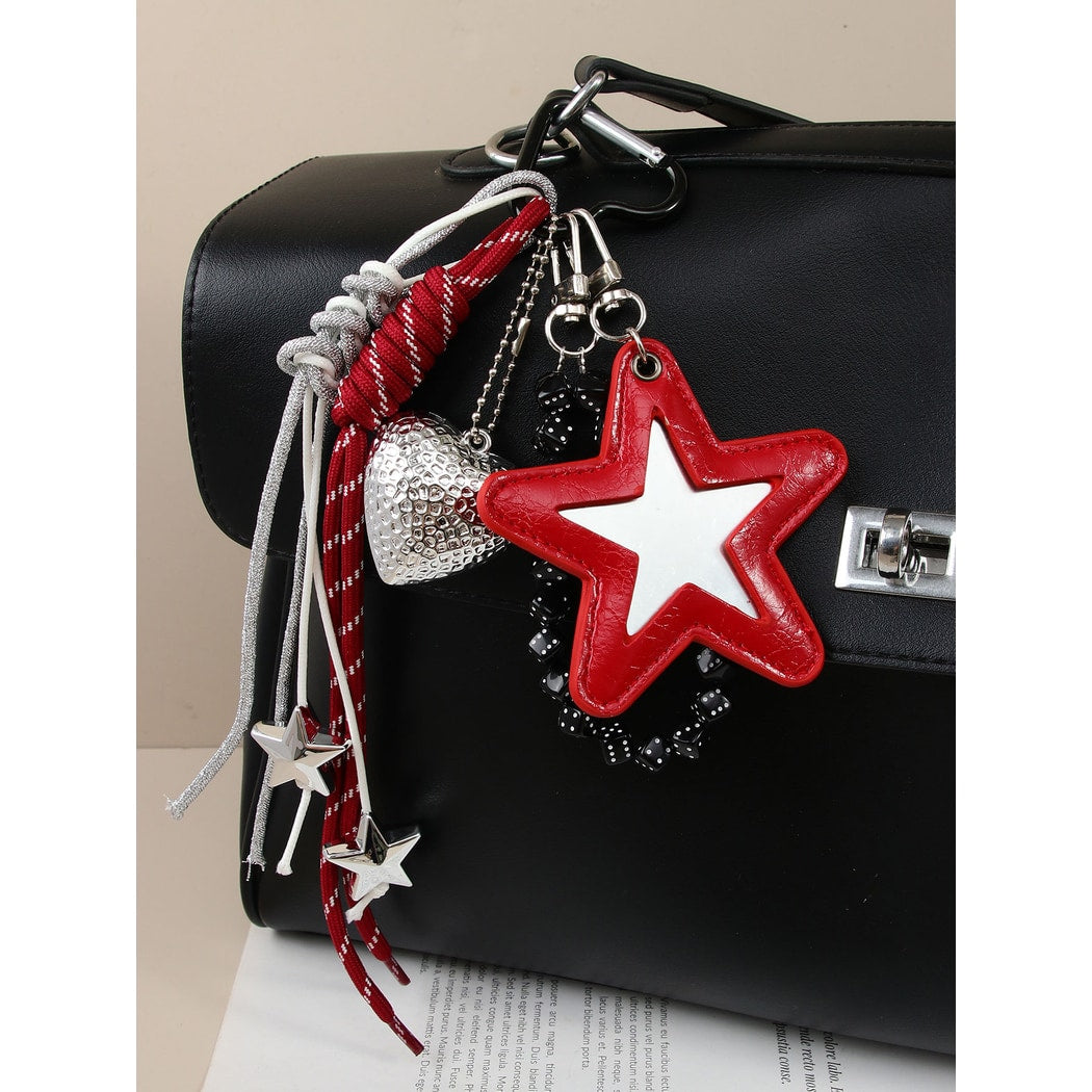 Keypus - Star Mirror PU Bag Charm Keychain