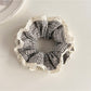 Gifty - Plaid Lace Trim Polyester Fabric Scrunchie