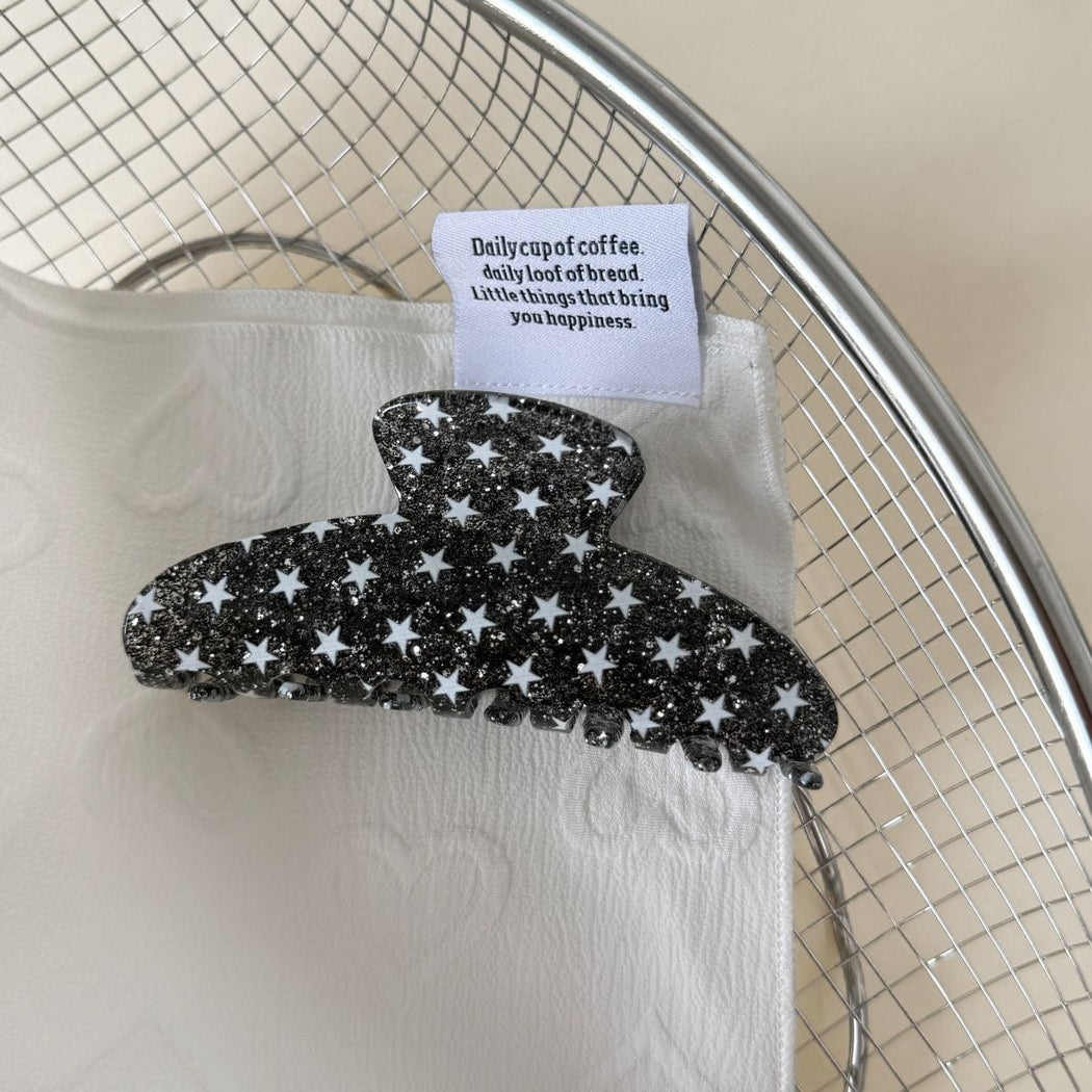 Beau - Sparkly Star Pattern Acrylic Claw Clip