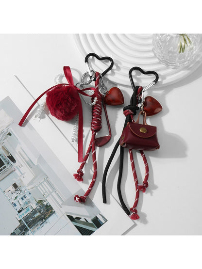 Keypus - Y2K Bow Heart Keychain Bag Charm Keychain