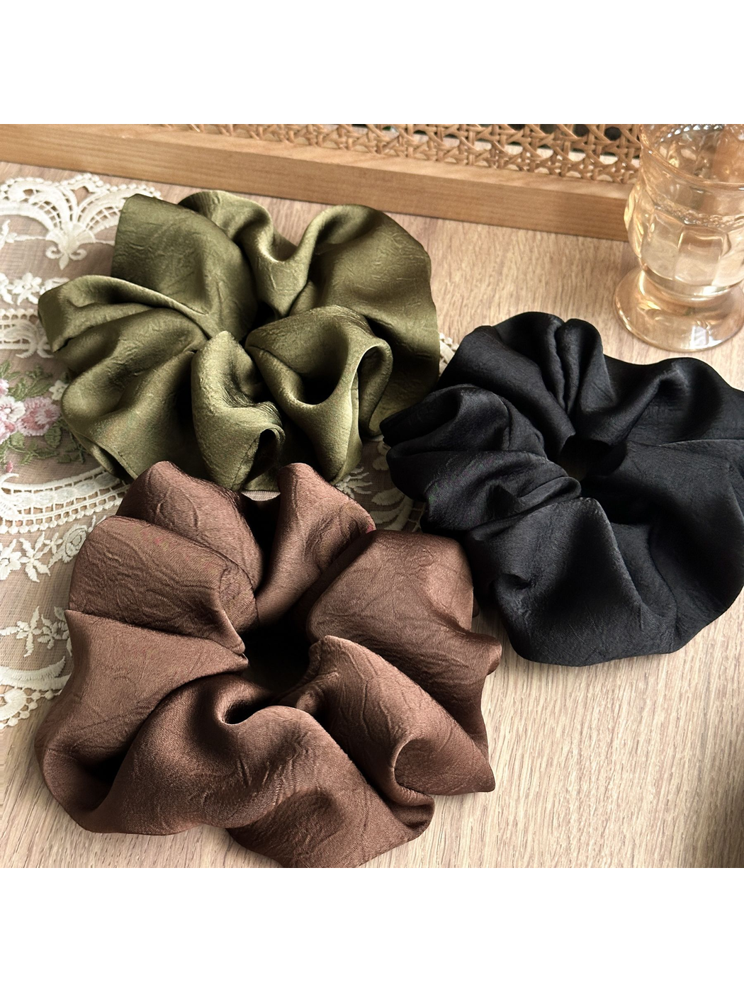 Gifty - Textured Satin Look Voluminous Scrunchie