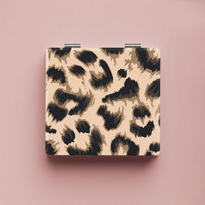 Mirroray - Leopard Print PU Foldable Makeup Mirror