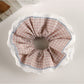 Gifty - Pink Plaid Lace Trim Polyester Fabric Scrunchie