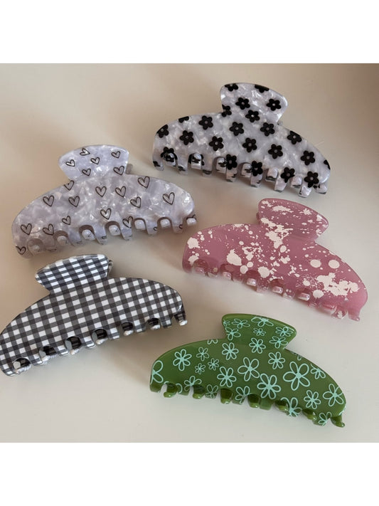 Beau - Irregular Fan Shaped Acetate Hair Claw Clip