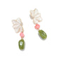 Earedge - Enamel Petal Floral Alloy Dangle Earrings