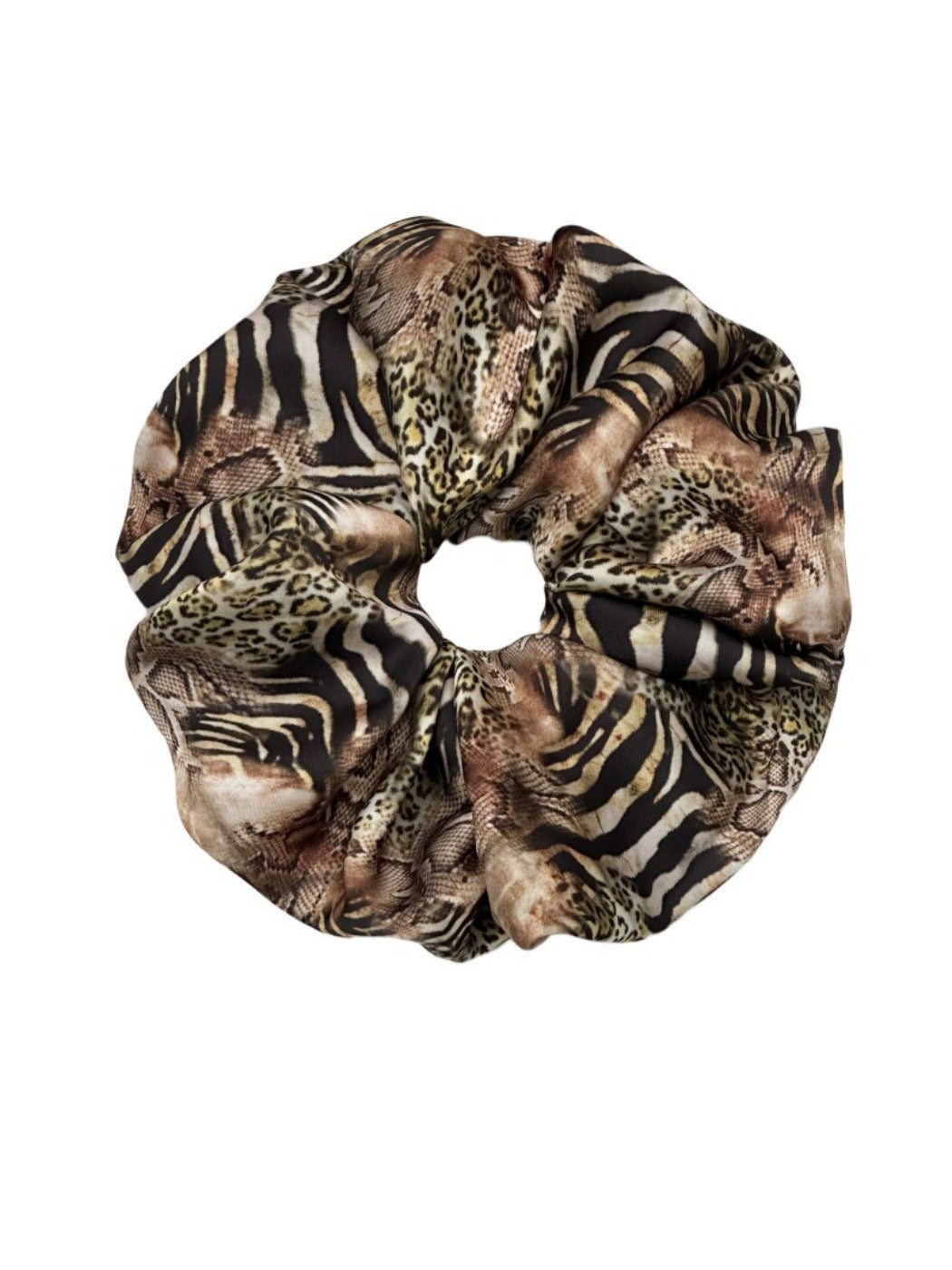 Gifty - Leopard Print Satin Scrunchie