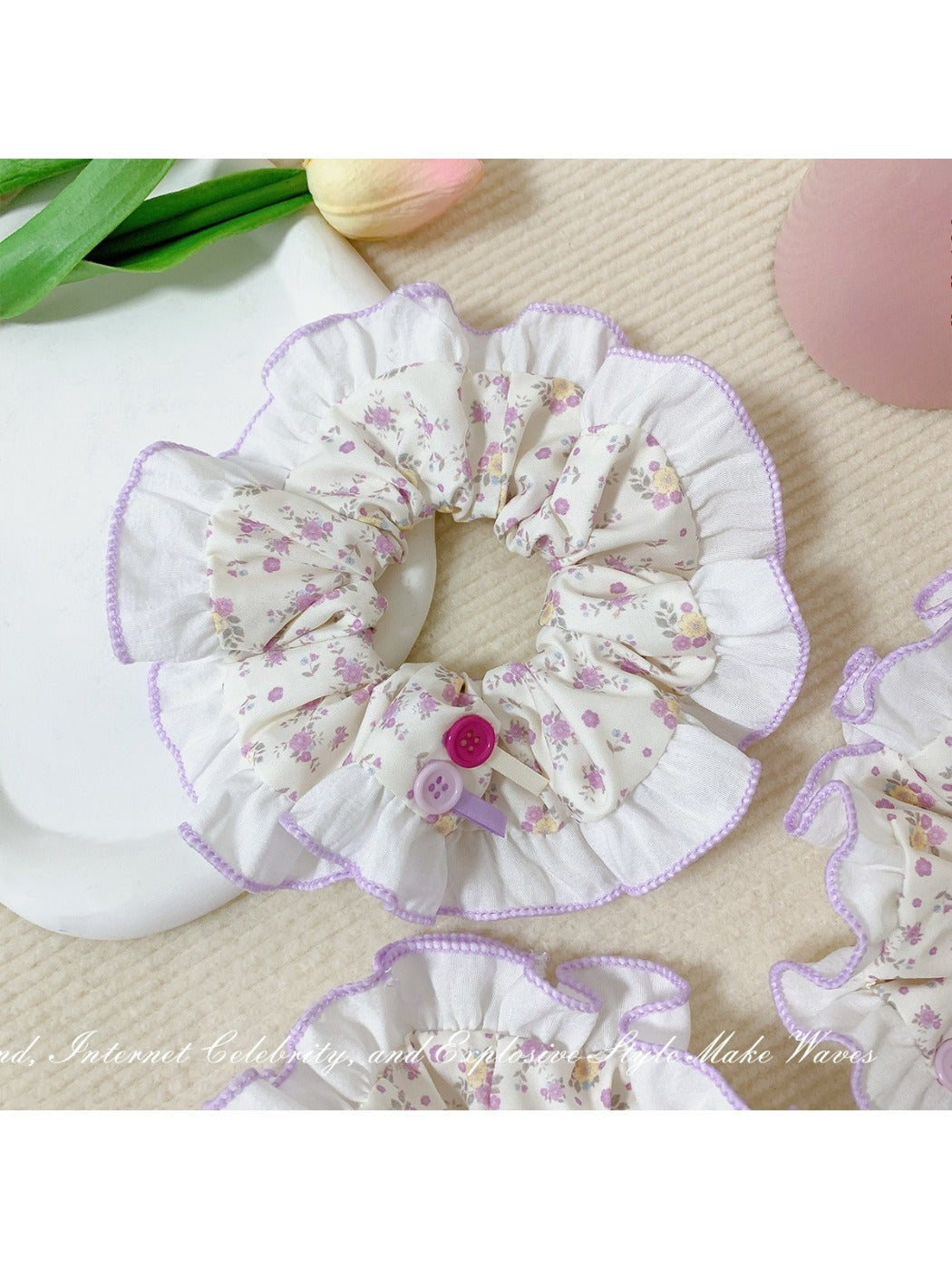 Gifty - Purple Floral Hair Loop