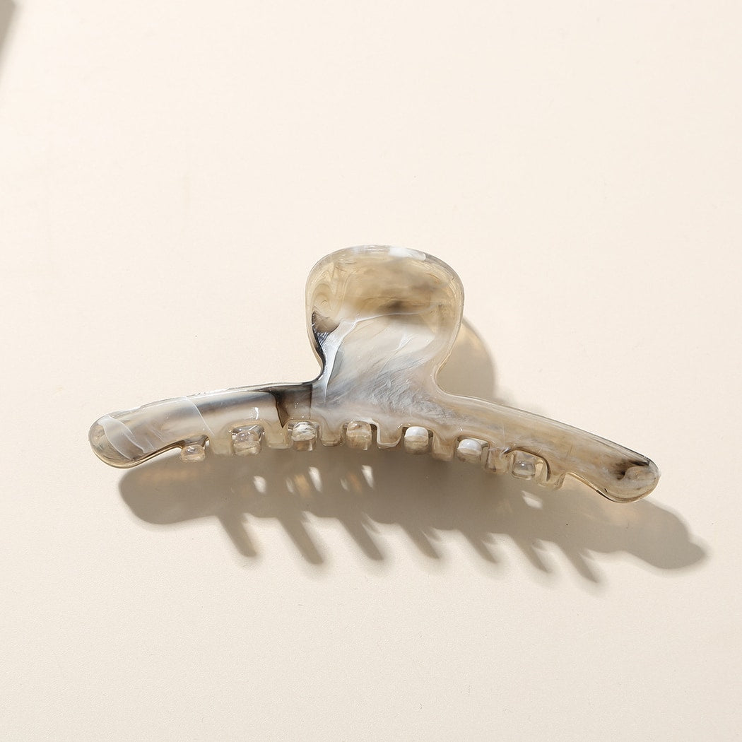 Beau - Glossy Marbled Wide Arc Hair Claw Clip