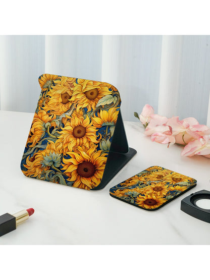 Mirroray - Floral Print Folding Desktop Vanity Mirror