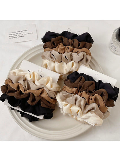 Gifty - 5PCS Colorful Satin Hair Scrunchies Set