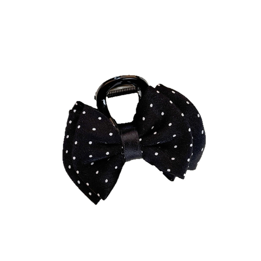 Beau - Polka Dot Bow Plastic Claw Clip