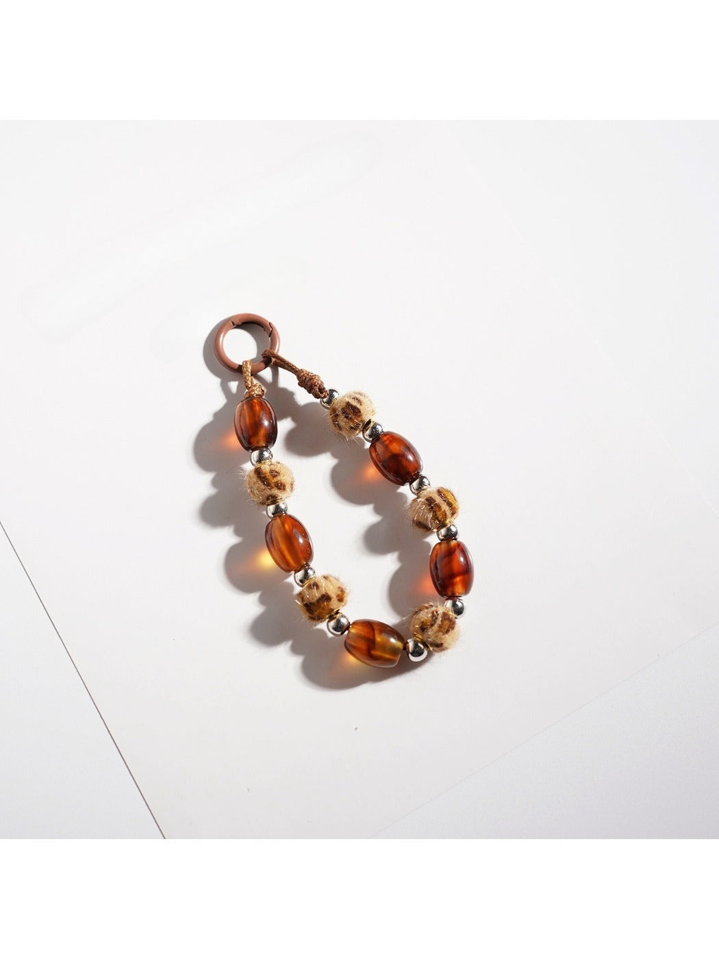Keypus - Vintage Leopard Print Beaded Keychain