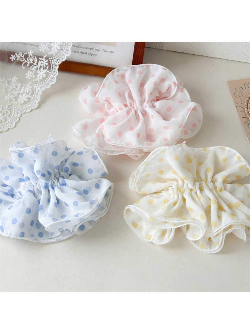 Gifty - Colorful Crinkle Dot Hair Ties