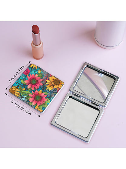 Mirroray - Portable Makeup Mirror with Floral Design