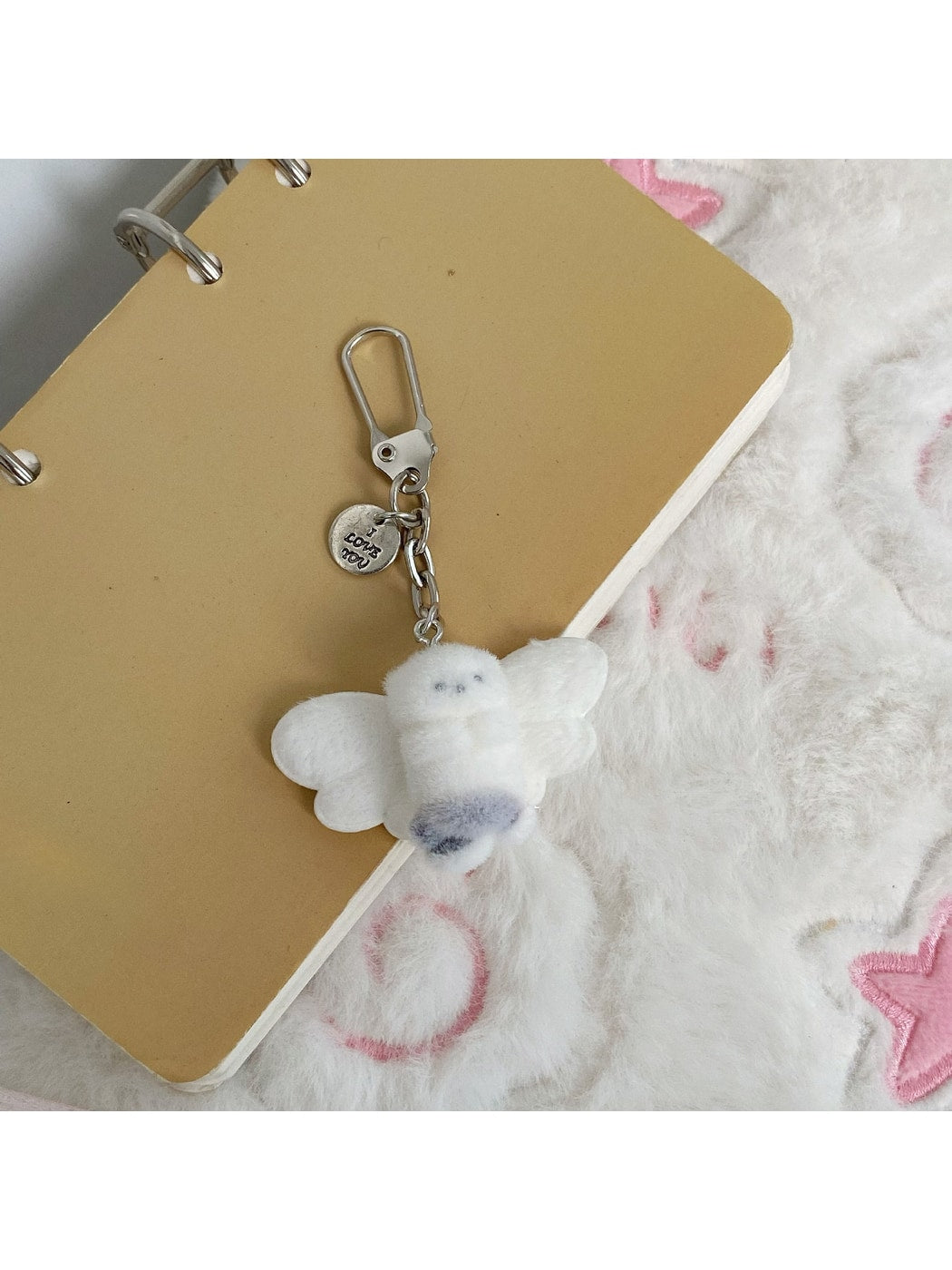 Keypus - Cute Angel Animal Flocked Bag Charm Keychain
