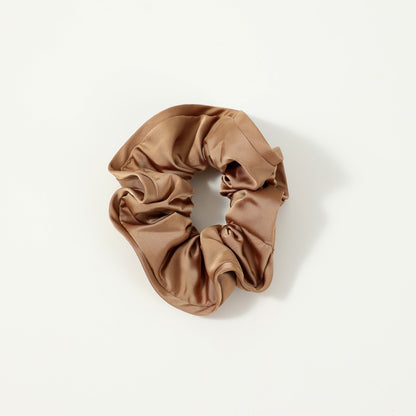 Gifty - Solid Color Satin Scrunchie with Ruffle Detail