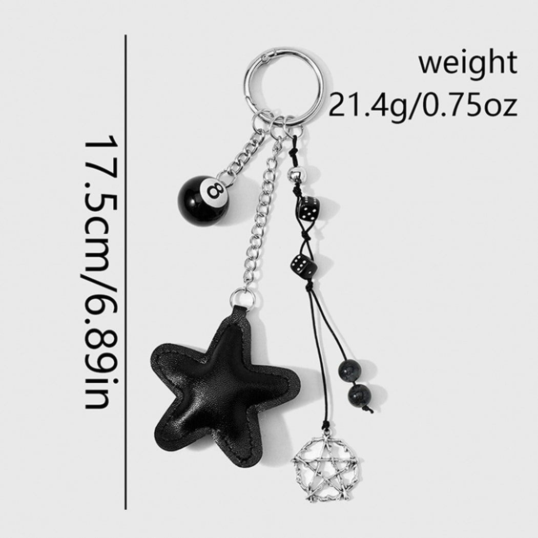 Keypus - Y2K Skull Cross and Black Star Keychain
