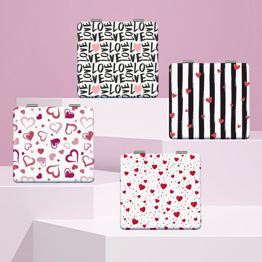 Mirroray - Heart Detail Rectangle Folding Compact Mirror