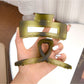 Beau hair claw clip holding thick brown hair in a half-up style