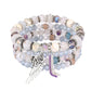 Top view of Lovra vintage layered beaded bracelet highlighting texture and colors