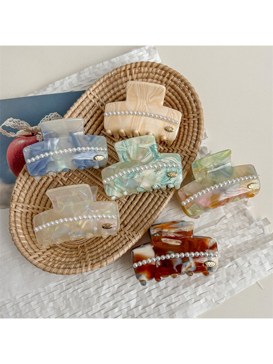 Beau - Textured Acetate Fiber Alloy Hair Claw Clip