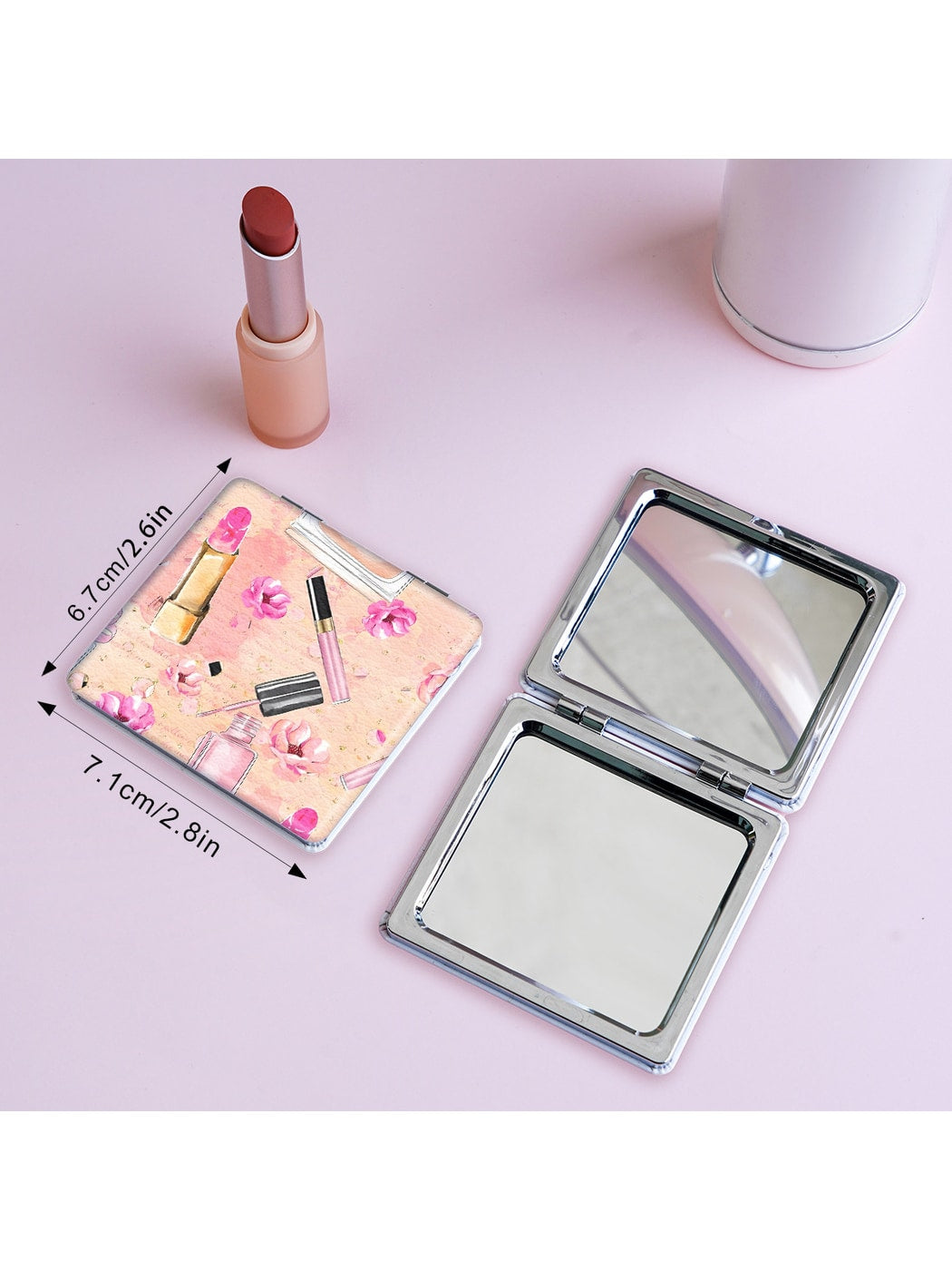 Mirroray - Cartoon Print Glass Folding Case Mirror