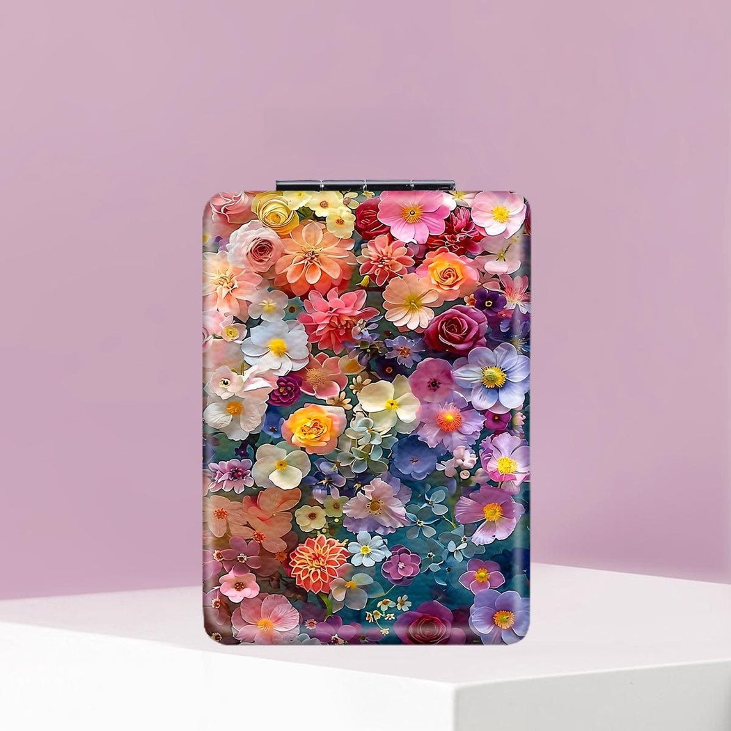 Mirroray - Pocket Size Floral Design Compact Makeup Mirror