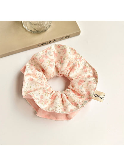 Gifty - Double Layer Floral Print Polyester Scrunchie