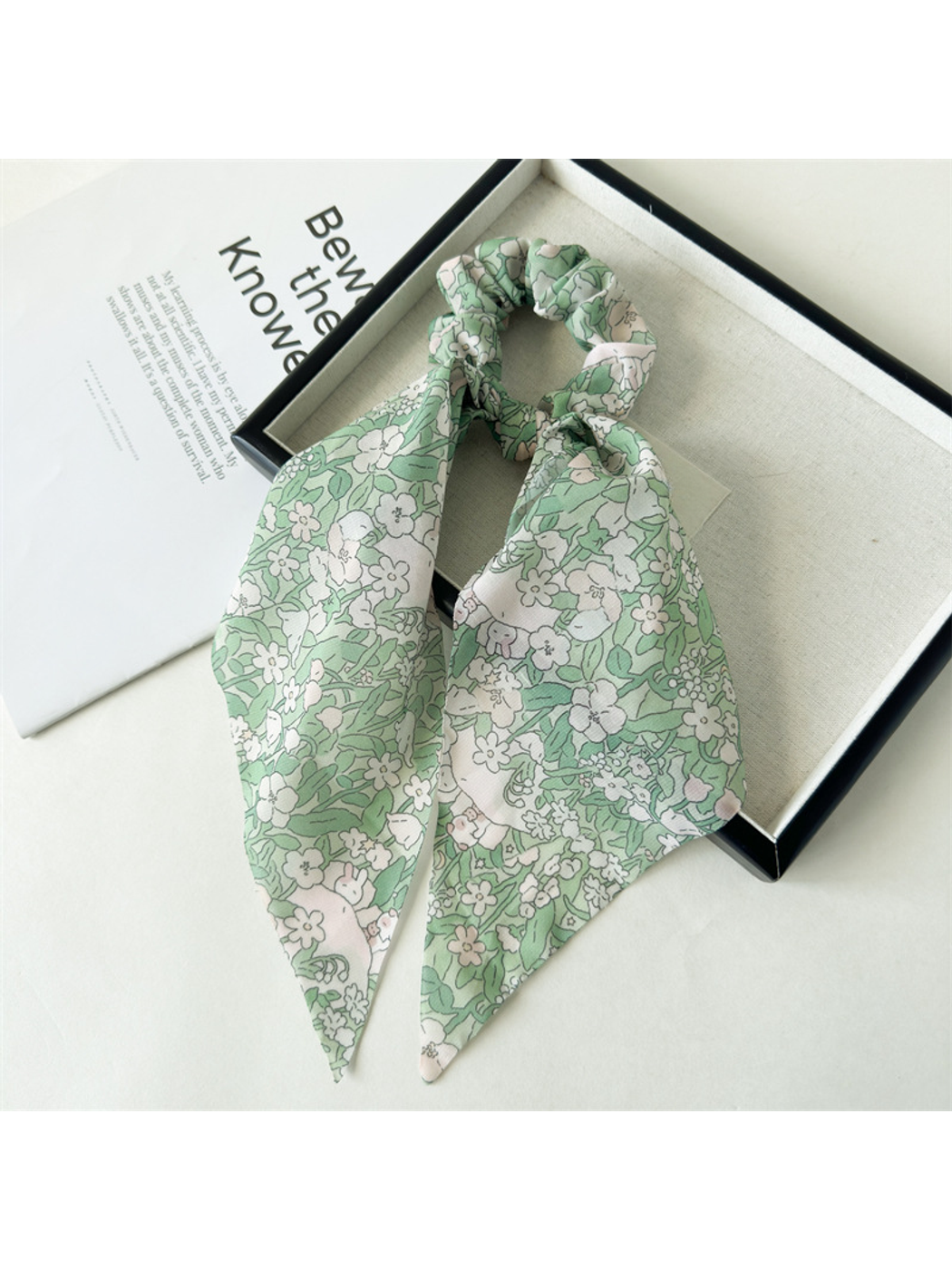 Gifty - Floral Long Tail High Stretch Scrunchie