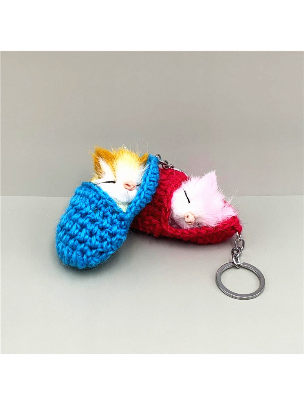Keypus - Sleeping Cat Shaped Bag Charm Keychain