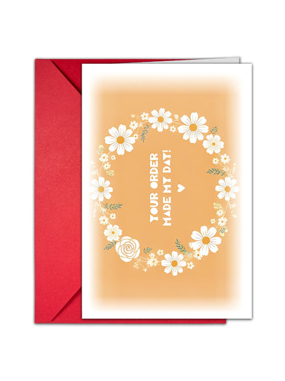 Carduria - Floral Pattern Thank You Greeting Card