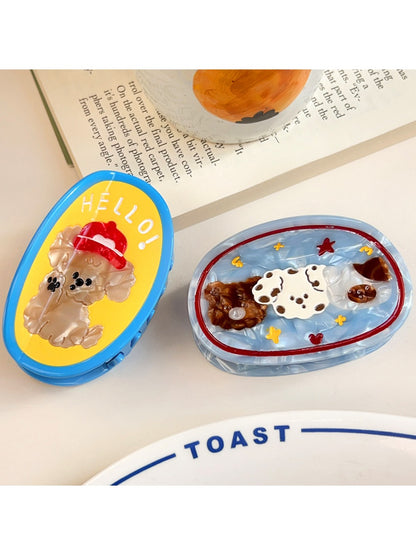Beau - Puppy Print Round-Shaped Hair Clip