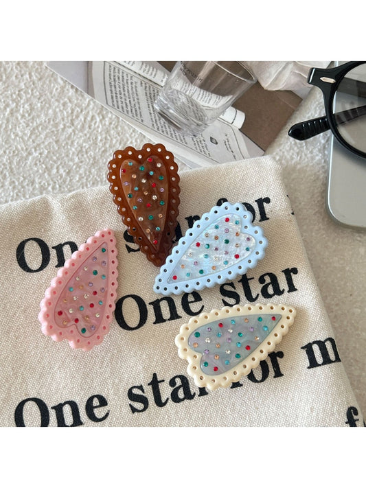 Beau - Heart Polka Dot Pattern Hair Clip