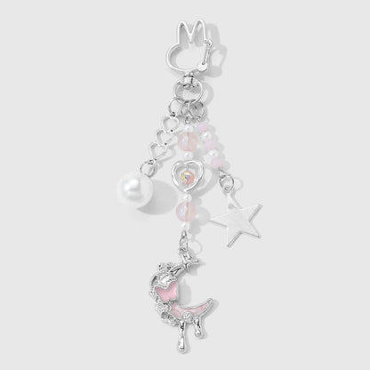 Keypus - Sweet Style Moon and Star Charm Keychain