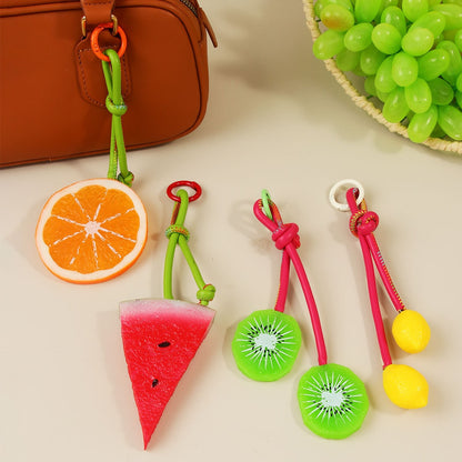 Keypus - Fruit Pendant PU Bag Charm Keychain