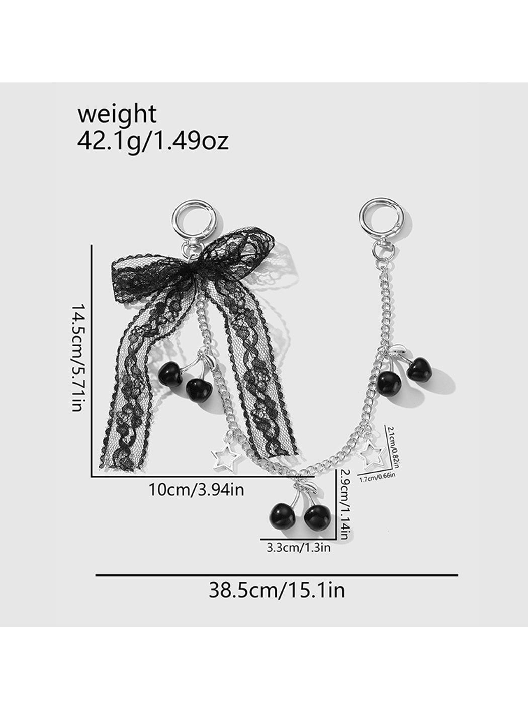 Keypus - Y2K Cherry Bow Chain Bag Charm Keychain